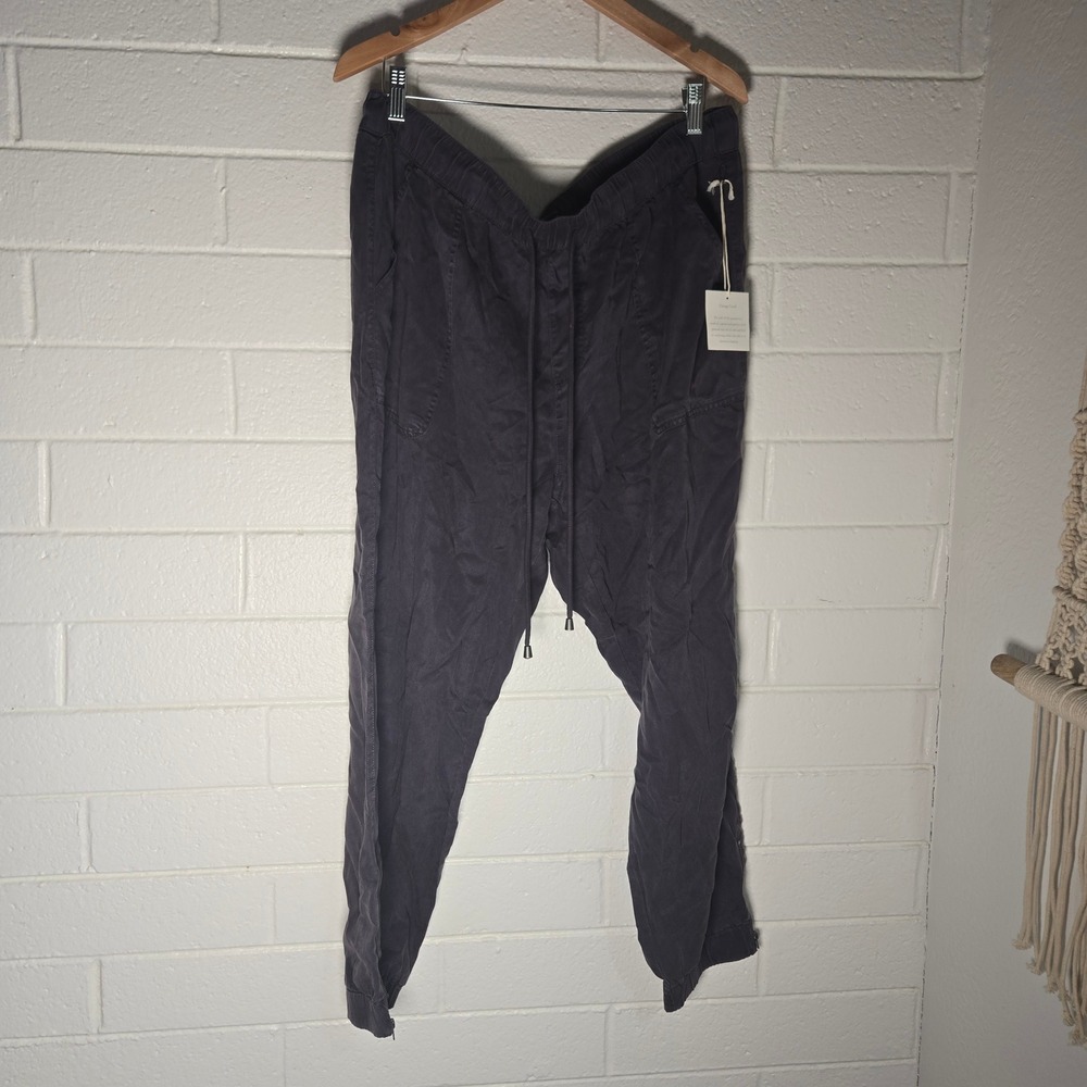 Jones New York Womens Jogger Pants Charcoal Gray 1X Lyocell Ankle Zip Utility